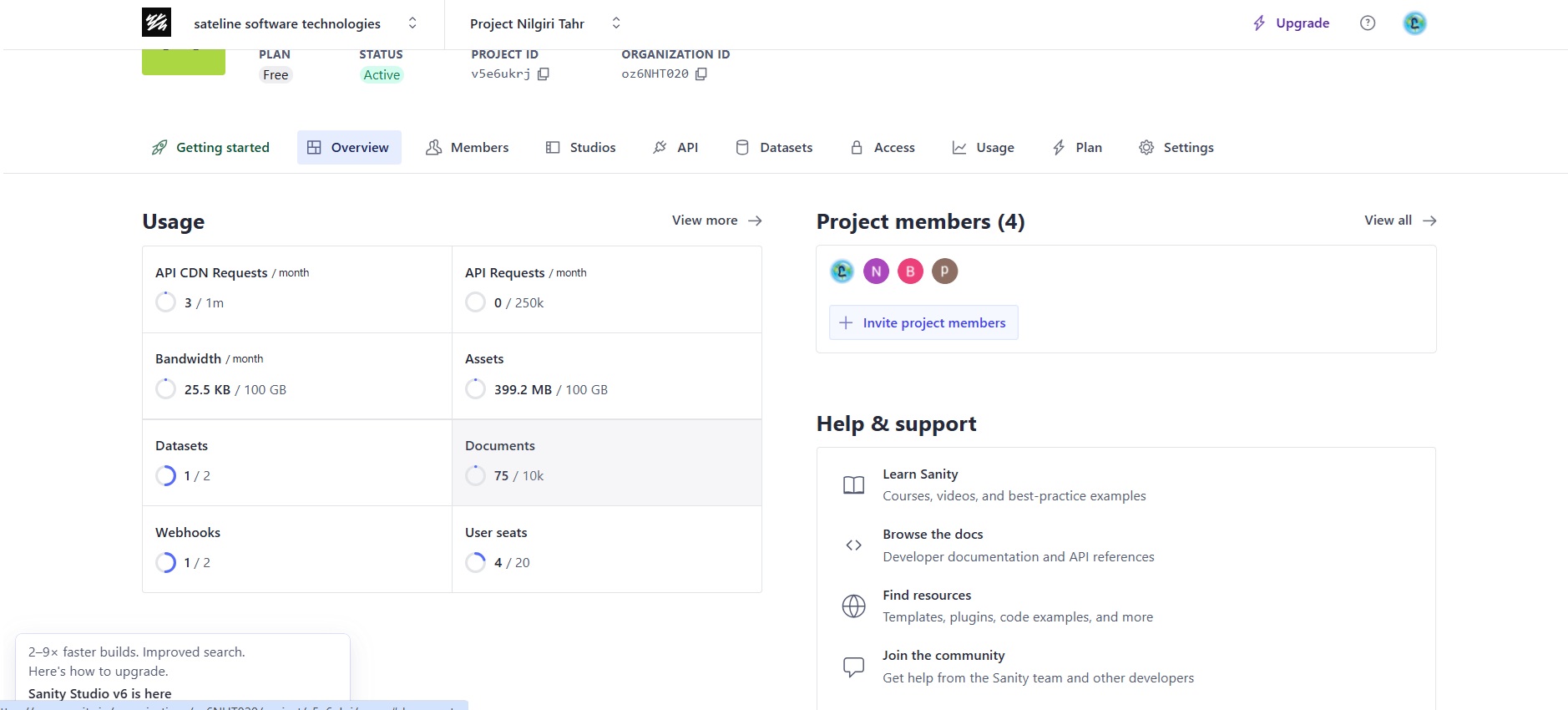 Sanity Studio Dashboard